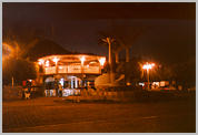 The town square of Xilitla at night.