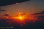 Aerial sunset over Botswana