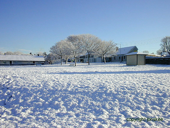 No traffic on this busy road - a little snow makes a big difference!