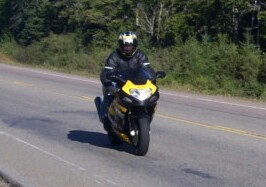 Riding with all his friends!