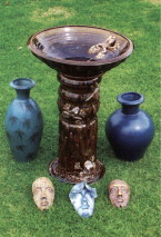 birdbath blossom pot garden masks