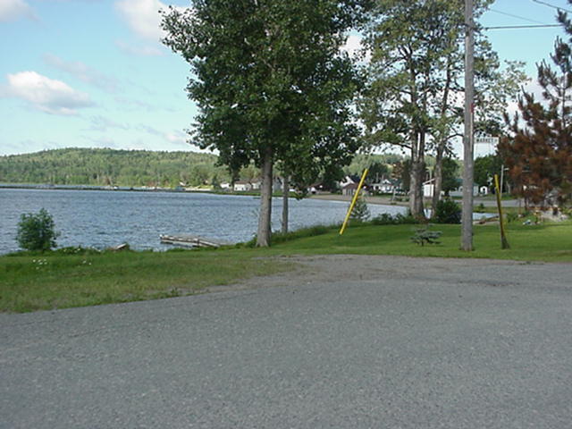 Larder Lake, end of Market St., looking west towards the public beach.