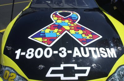 March 24, Bristol, TN - Nascar driver, Hermie Sadler, teamed up with FOX Sports this weekend to promote autism awareness and research. Sadler's inspiration, his daughter Halie Dru, was diagnosed with autism last February. The race, the Food City 500, took place on March 23 with over 150,000 in attendance and over 6 million viewers! Hermie's #02 car, announced as "The Autism Awareness Car", finished in 32nd place, just behind Jeff Gordon.