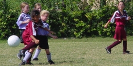 Rebecca being tripped (but not caught by the refs..)