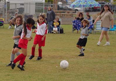 9/28/02: Rebecca stealing the ball