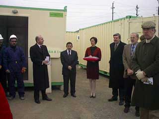 Handover of the converted shipping containers to the Leprosarium