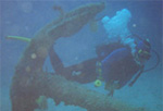 Colin Vella examining the Rozi anchor