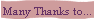 Many Thanks to...
