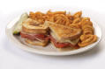 Sandwich with curly fries