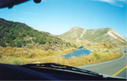 View out of our Pick-up on the road to Cloudcroft
