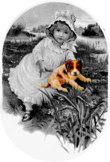 Greyscale image of a girl and her dog, which was colorized
