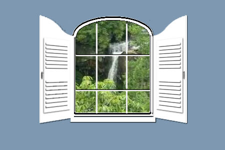 Image of a shuttered window with plate glass