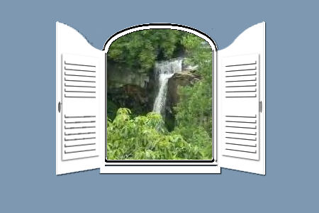 Image of a shuttered window with plate glass