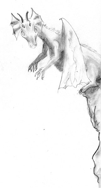 Dragon Jumping Off Cliff