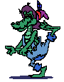 What's he up to? ... the alligator hop??