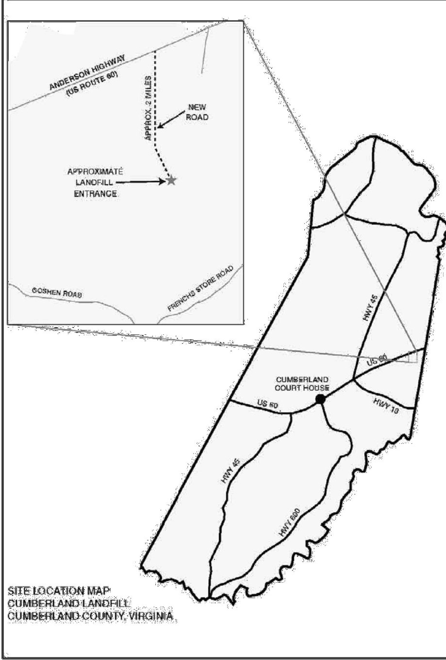 Map of Proposed Location for Cumberland County Land Fill