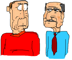 I drew this.&nbsp; It was originally (from left to right) old Superman and old Batman! 