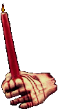 bloody hand w/candle