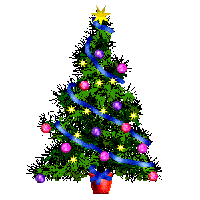 Decorated Lit Christmas Tree