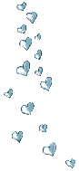 cascading blue hearts