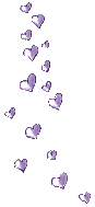 cascading purple hearts