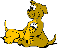 dogs hugging