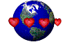spinning world with hearts
