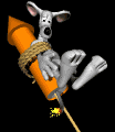 mouse tied to rocket