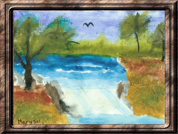 Painting of a Waterfall