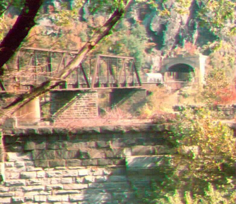 The train bridge leading to Harpers Ferry