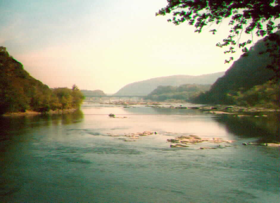 Confluence of the Potomac and Shenandoah rivers in the states of West Virginia, Virginia, and Maryland. 