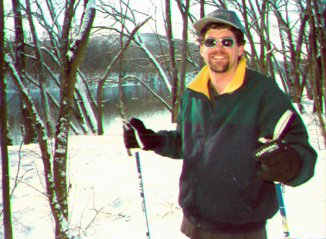 Cross-country skiing along the C&O canal.&nbsp; That is the Potomac in the background.&nbsp; Note the Winter Goatee.