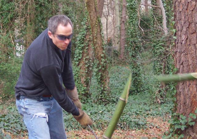 Walter Sorrels testing Inazuma on green Bamboo