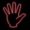 Flashing neon hand indicating 'Stop!'
(6988 bytes)