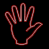 Flashing neon hand indicating 'Stop!'
(6988 bytes)
