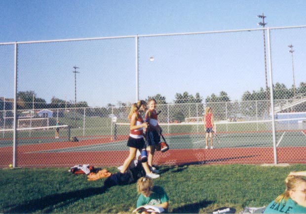 Me and Jessamyn having an important talk before our match lol