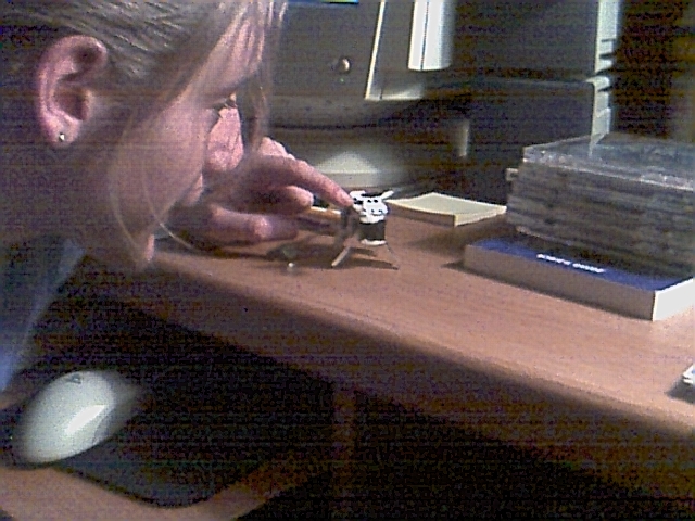 me playing with my paper cow :)