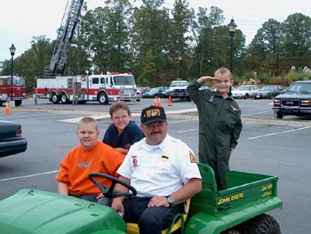 Wade with some future firemen