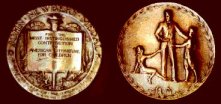 image of front and back of the Newbery Medal