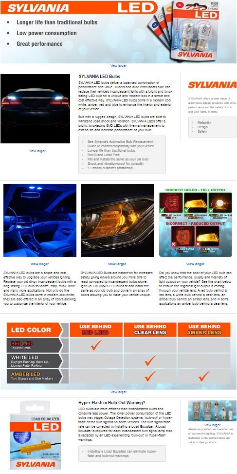 Sylvania LED Amazon A+ Page