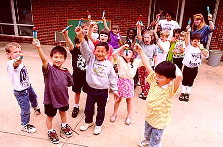 Mrs. Russell's and Mrs. Jenkins' Class Celebrate Popsicle Day