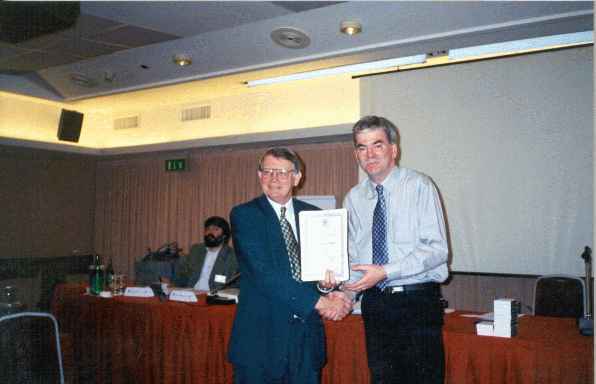 Alan Borwell (ICCF President) with George Pyrich (Qualifications Commissioner) (18.634 bytes)
