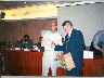 Dr. Fritz Baumbach (GER) with Alan Borwell (ICCF President) (21.681 bytes)