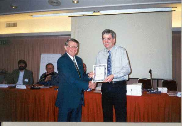 Alan Borwell (ICCF President) with George Pyrich (Qualifications Commissioner) (20.178 bytes)