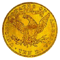$10 Liberty Eagle Reverse, 1838-1907.