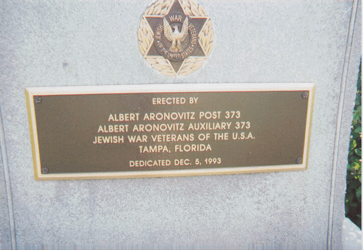 Closeup of JWV Monument