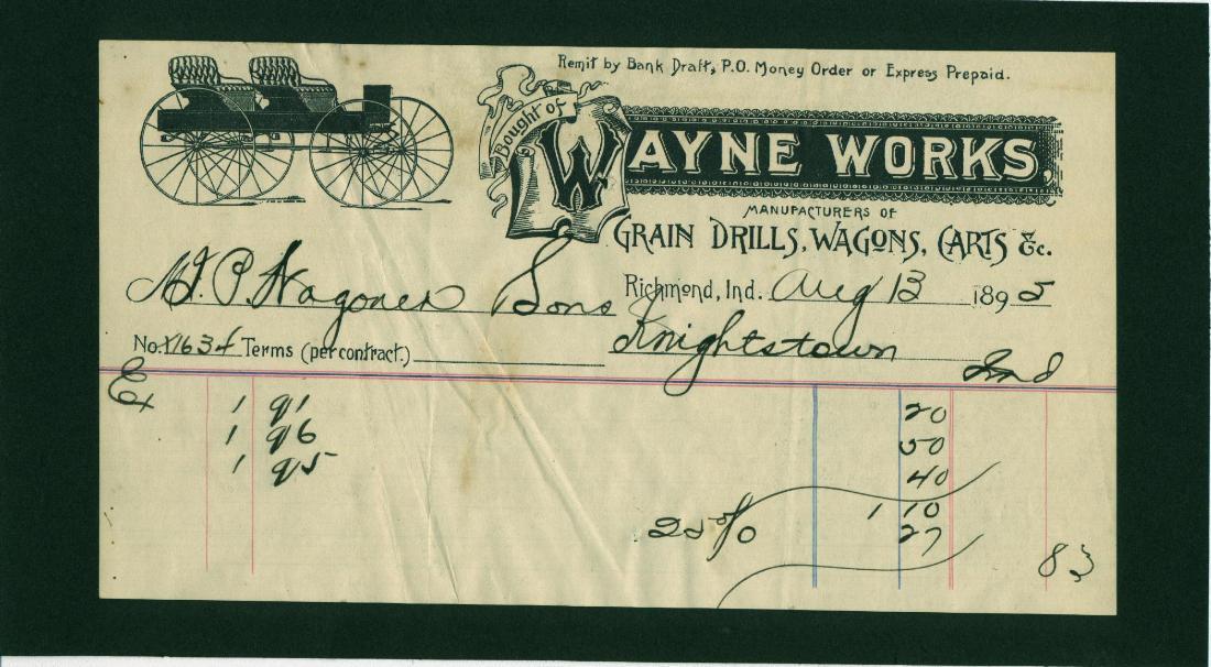 Wayne Works invoice 1895