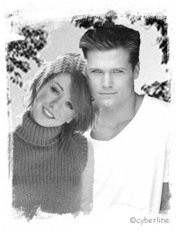 Willow and Graham under the trees