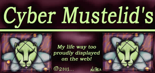 Welcome to Cyber Mustelid's website, formerly Da' Boobers! Now revamped and under new management, well when I forget to take my medicine.