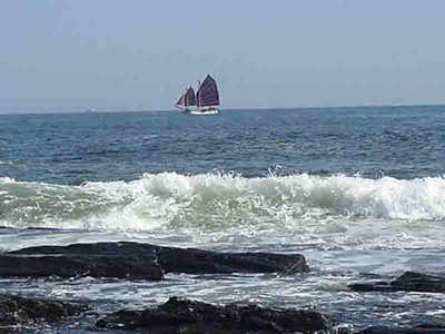 Boat at Two Lights in Maine